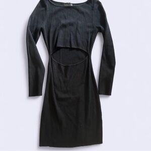 House of Harlow 1960 Black Cut-Out Long Sleeve Dress